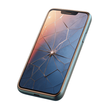 wonderful vintage modern smartphone with cracked screen transparent background detailed png